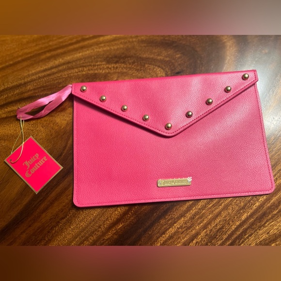 Juicy Couture Pink with Gold Embellishments Clutch Handbag NWT - Picture 10 of 10